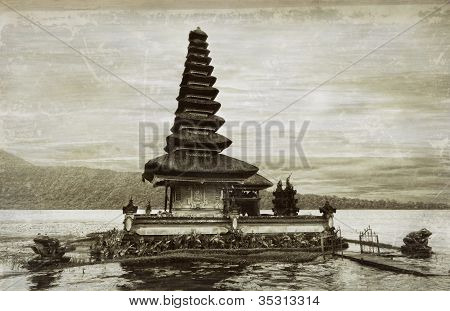 Lago de Ulun Danu templo Beratan em Bali na Indonésia