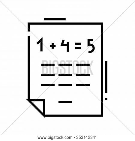 Hometask Line Icon, Concept Sign, Outline Vector Illustration, Linear Symbol.