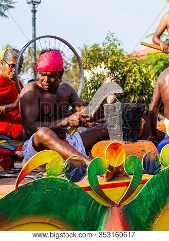Margao,goa/india- Feb 23 2020: Floats And Characters On Display During Carnival Celebrations In Goa,