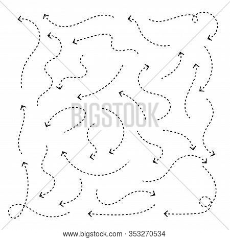 Clean Dot Style Hand Drawn Doodle Arrows Set