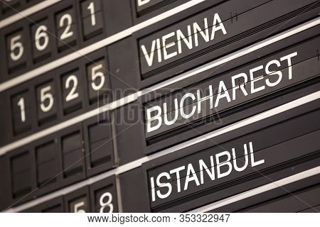 Old Flight Information Display System. Split-flap (or Just Flap) Display. Often Used As A Public Tra