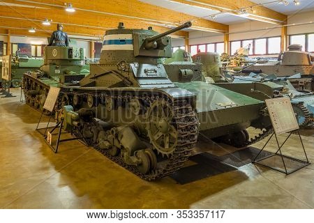 Parola, Finland - June 10, 2017: Vickers Mk E (vickers-amstrong 6 Ton Tank) In The Museum Of Armored