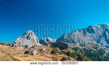 A Beautiful Sunny Autumn Day In The Alps Of Friuli Venezia-giulia, Italy