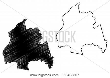 Kharkiv City (ukraine) Map Vector Illustration, Scribble Sketch City Of Kharkov Map