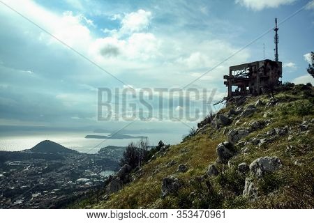 Srdj Mount, In Dubrovnik, Croatia, With The Adritic Coast And Islands In The Background In Summer. S
