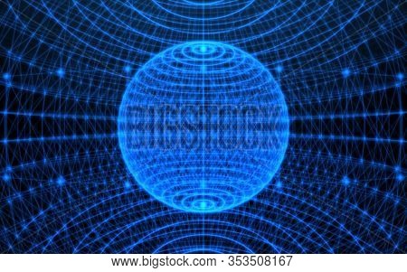 Abstract Blule Global Lines Background.technology Network Future Background
