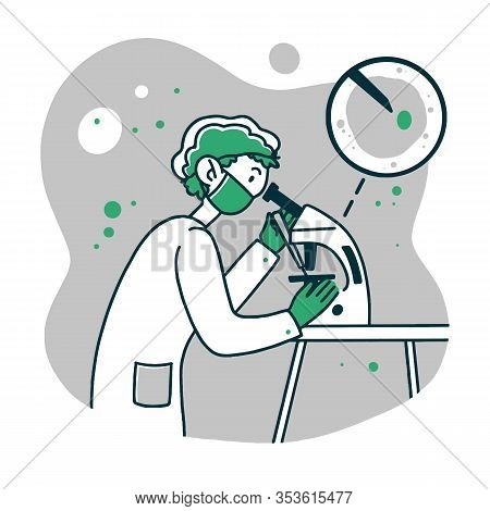 Lab Worker Doing Vector Photo Free Trial Bigstock Unrecognizable male pharmacologist examining specimen using microscope in modern laboratory, horizontal shot. lab worker doing vector photo free