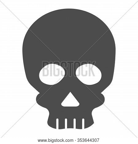 Skull Solid Icon. Deadman Scary Skeleton Head. Halloween Party Vector Design Concept, Glyph Style Pi