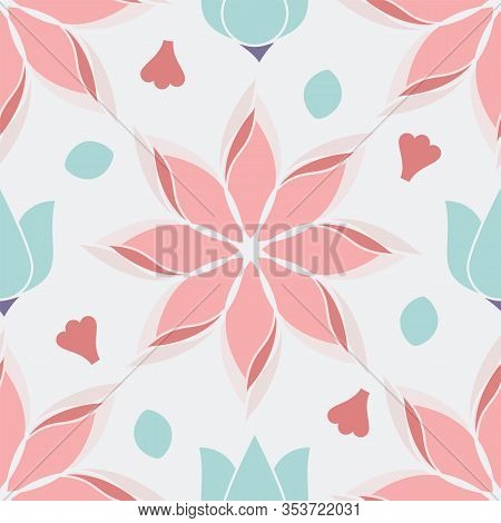 Flowers Nature Collection Illustration Seamless Pattern Background 08