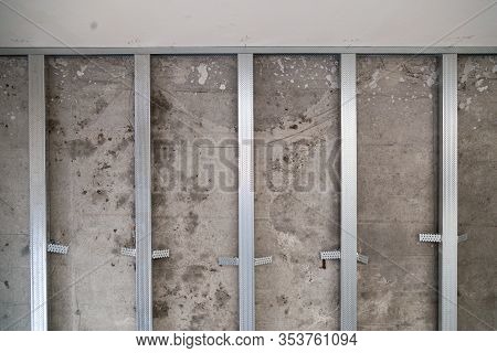 Structure Of Suspended Ceiling Structure, Before Installation Of Gypsum Plasterboard On Interior