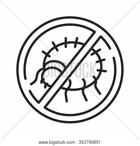 Antiallergic Material Black Line Icon. Tending To Relieve Or Control Allergic Symptoms. Pictogram Fo