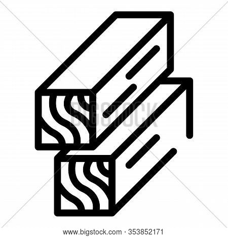 Construction Wood Icon. Outline Construction Wood Vector Icon For Web Design Isolated On White Backg