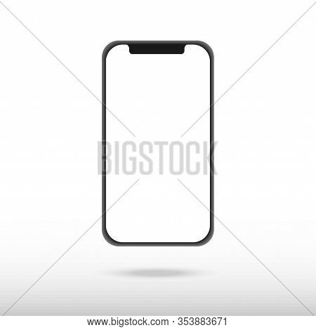 Modern Touchscreen Cellphone Tablet Smartphone Isolated On Light Background. Empty Screen