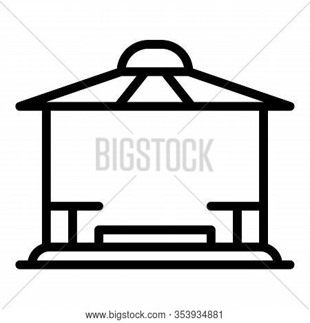Patio Gazebo Icon. Outline Patio Gazebo Vector Icon For Web Design Isolated On White Background