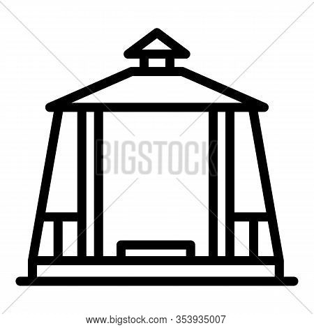 Garden Gazebo Icon. Outline Garden Gazebo Vector Icon For Web Design Isolated On White Background