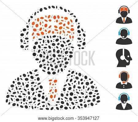 Dot Mosaic Based On Medical Call Center. Mosaic Vector Medical Call Center Is Designed With Randomiz