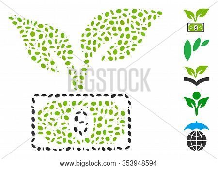 Dotted Mosaic Based On Eco Startup Gain. Mosaic Vector Eco Startup Gain Is Designed With Random Elli