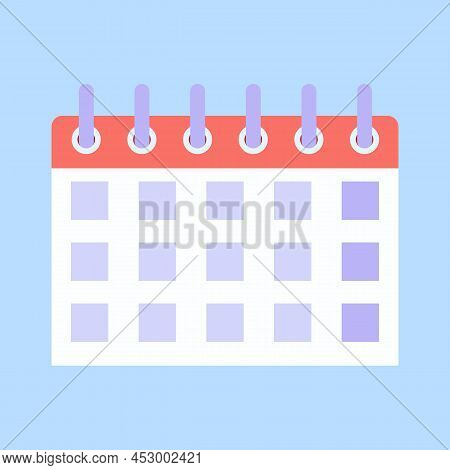 Calendar Reminder Date Spiral Icon, Style Simple Calendar, Vector Illustration In Flat Style