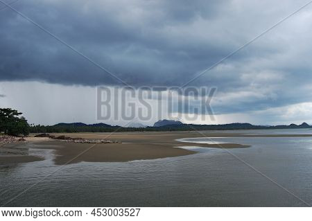 View Landscape Koh Pitak Or Ko Phithak Island In Sea Ocean On Eastern Shore Of The Gulf Of Thailand