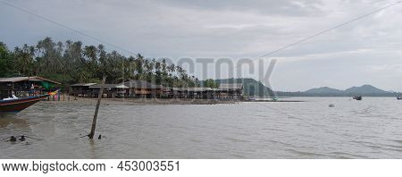 Wooden Long Tail Boat For Send Recieve Travelers Thai People Eco Travel Visit Ko Phithak Island And