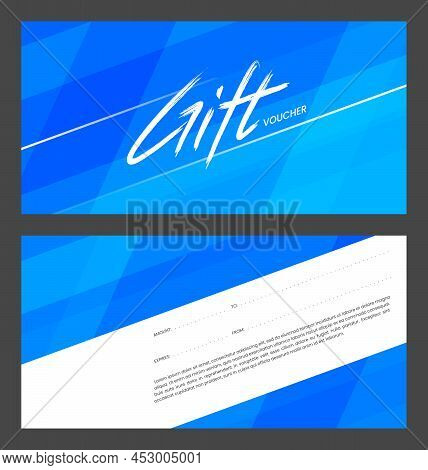 Gift Vouchers Templates With Abstract Stripes. Design Concept For Gift Coupon, Invitation, Certifica