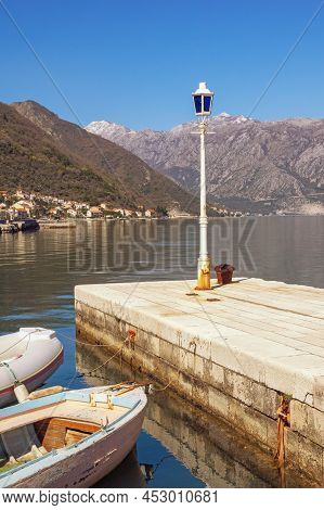Beautiful Mediterranean Landscape. Montenegro, Adriatic Sea. View Of Kotor Bay Near Stoliv Town On S