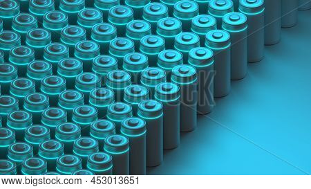 Lithium Battery Concept - Electrical Power Supply Of Rechargeable Source - 3d Illustration