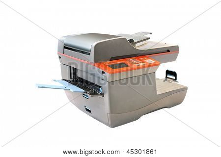 copying machine under thew white background