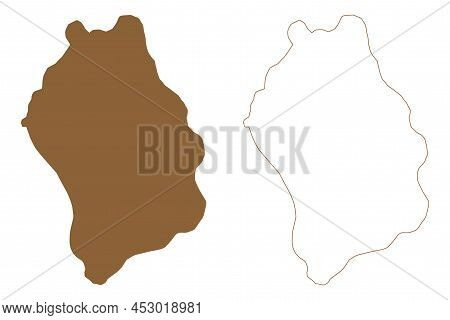 Lobos Island (kingdom Of Spain, Canary Islands) Map Vector Illustration, Scribble Sketch Lobos Map