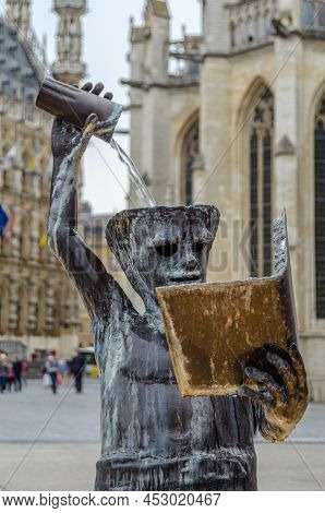 Leuven, Belgium - August 22, 2013: Fonske (fons Sapientiae, Latin For Source Of Wisdom), A Statue In