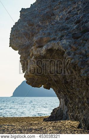 Coast Landscape In Spain. Monsul Beach In Cabo De Gata Nijar Natural Park, Province Almeria Andalusi