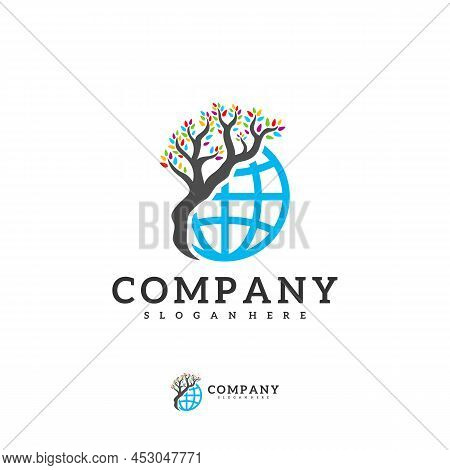 World Tree Logo Vector Template, Creative Tree Logo Design Concepts