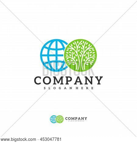 World Tree Logo Vector Template, Creative Tree Logo Design Concepts