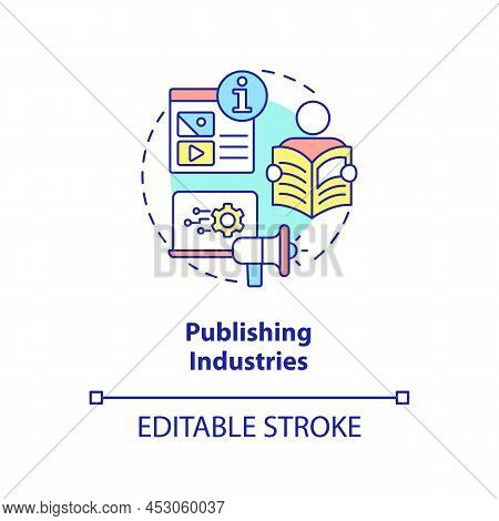Publishing Industries Concept Icon. Info Sector Component Abstract Idea Thin Line Illustration. Book