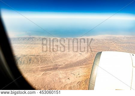 Aerial View Of Bushehr Province From Window Of Plane Iran