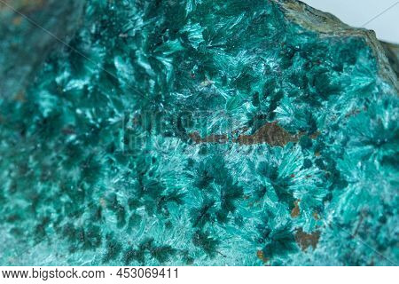 Raw Malachite Close-up. Background, Texture Of Malachite. Green Malachite Color