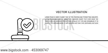 Vector Approved Stamp, Accepted One Line Icon. Continuous One Line Illustration.