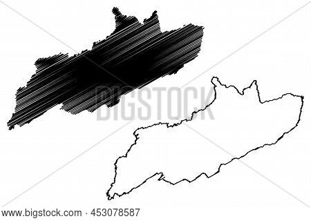 Valentia Island (republic Of Ireland) Map Vector Illustration, Scribble Sketch Isle Of Dairbhre Map