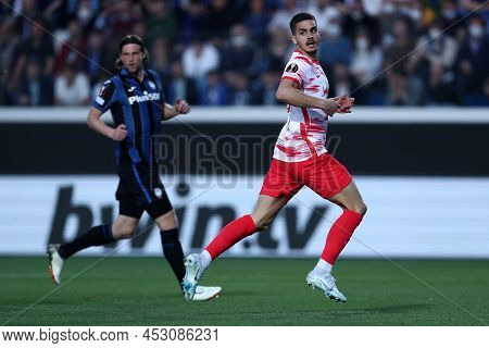 Bergamo, Italy. 14 April 20220. Andre Silva Of Rb Leipzig  During During The Uefa Europa League Quar