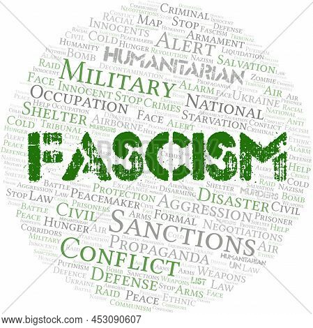 Fascism Word Cloud. Vector Made With The Text Only.