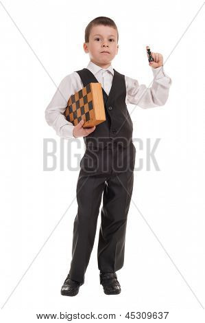 고립 된 체스와 검은 양복에 보