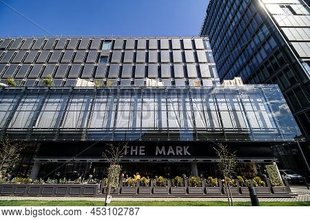 Bucharest, Romania - April 12, 2022: The Mark Tower Building, Office Building, Owned By S Immo, In B