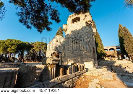 The Territory Of Filerimos Monastery On The Island Of Rhodes In Greece