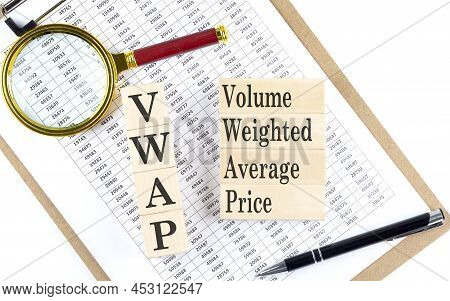 Vwap Text On Wooden Block On A Chart Background