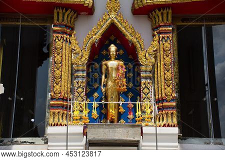 Ancient Buddha Statue In Antique Old Ubosot  Church For Thai People Travelers Travel Visit Respect P