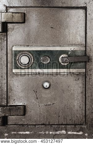 Closeup Of Door Of The Old Security Safe Box