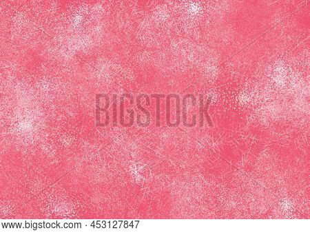 Watercolor Abstract White Splashes On Red Background. Multicolor Illustration. White Watercolor Colo