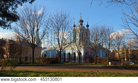 Sampson Cathedral In St. Petersburg In Spring, Autumn On The Eve Of Orthodox Holidays Of Easter, Chr