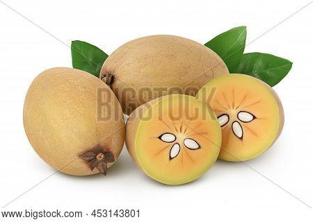 Sapodilla Isolated On White Background With Clipping Path And Full Depth Of Field
