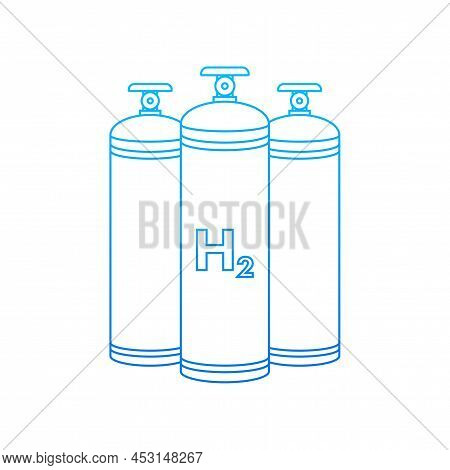 Hydrogen Car Station, H2 Gas. Renewable Eco Energy. Vector Stock Illustration.